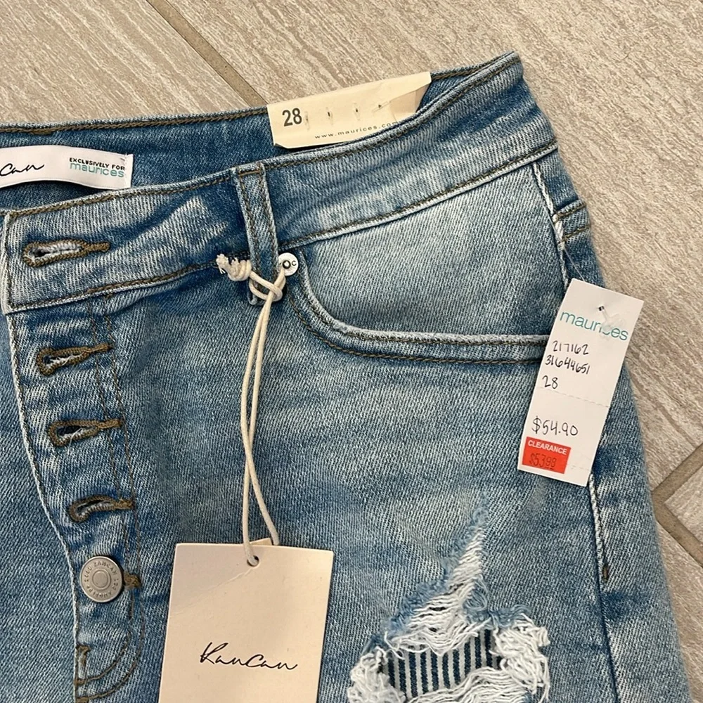 KanCan Women's Light Blue Jean Shorts - Picture 3 of 7